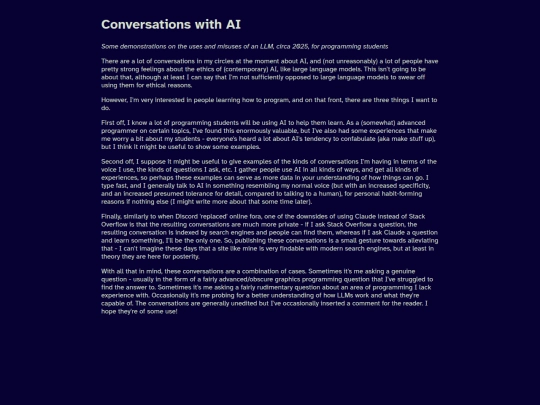 BlogPosts/ConversationsWithAI/Overview screenshot