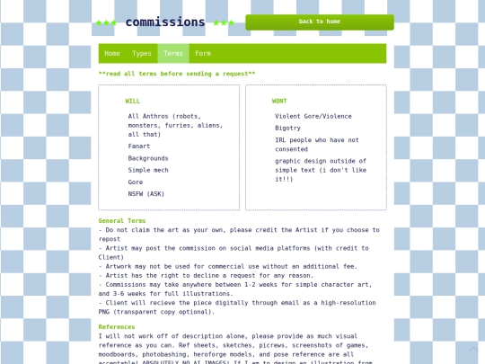 terms screenshot