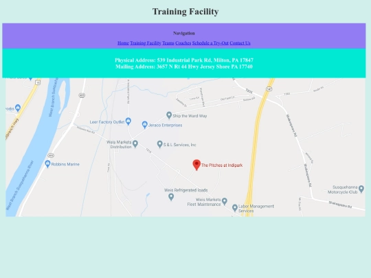 Finalprojecttrainingfacilities screenshot