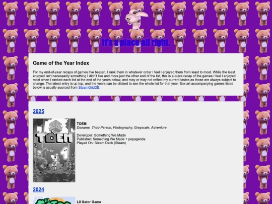 blog/gamelist screenshot