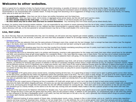 links screenshot