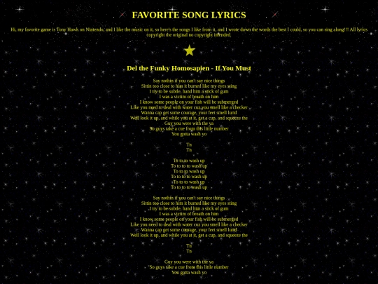 random/lyrics screenshot