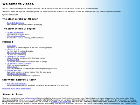 videos screenshot