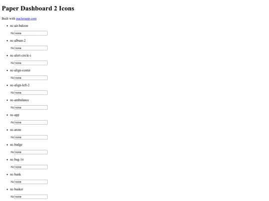 pages/paper-dashboard.html/nucleo-icons screenshot