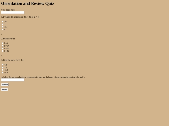 Mathquiz screenshot