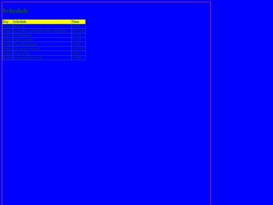 Schedule screenshot