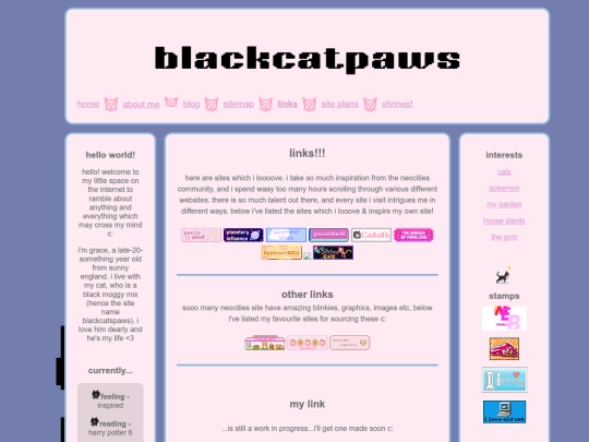 links screenshot