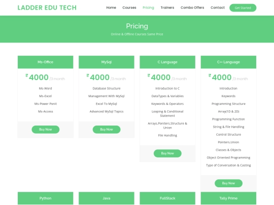 Mentor/pricing screenshot