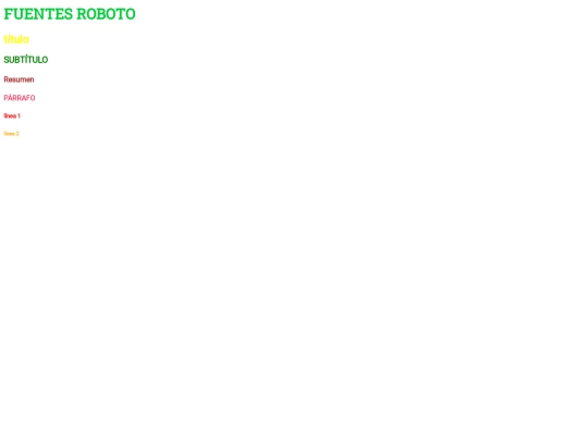 pag/fuentes roboto screenshot