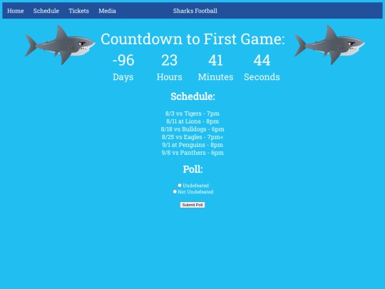 schedule screenshot