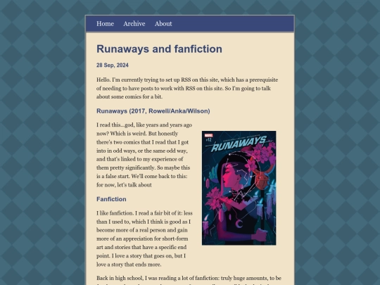 posts/2024-09-28-Runaways-and-fanfiction screenshot