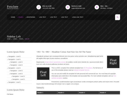 pages/sidebar-left screenshot