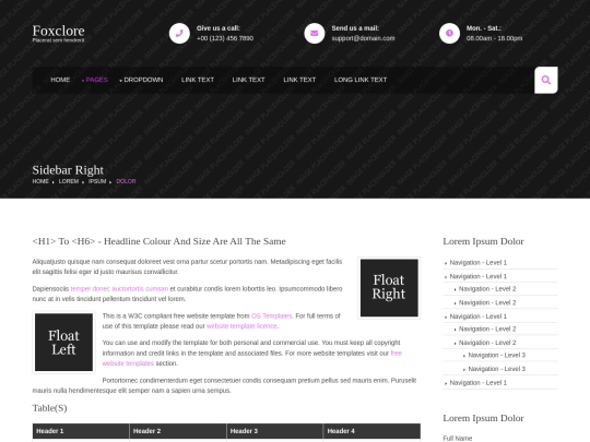 pages/sidebar-right screenshot