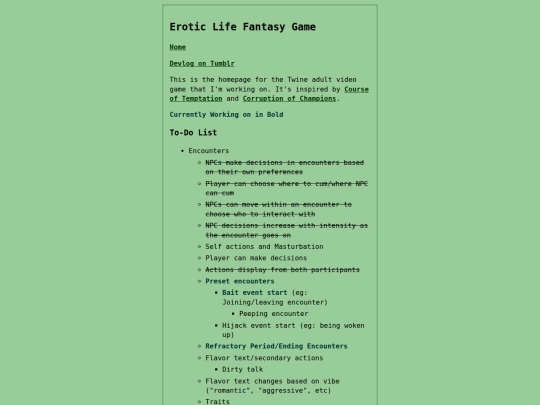 eroticlifefantasygame screenshot