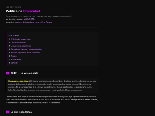 Legal/ES/Acuerdo De Privacidad screenshot