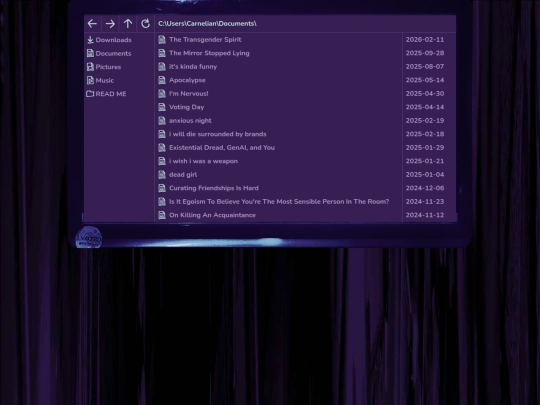 carnelian/documents screenshot
