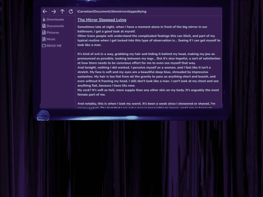 carnelian/documents/themirrorstoppedlying screenshot