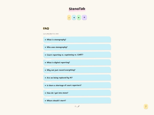 site/faq screenshot