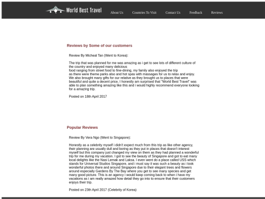 Reviews screenshot