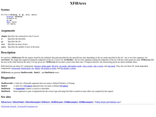 xlib/graphics/filling-areas/XFillArcs screenshot