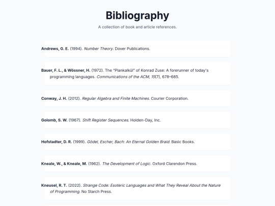 bibliography screenshot