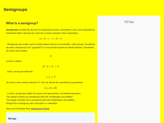semigroups screenshot