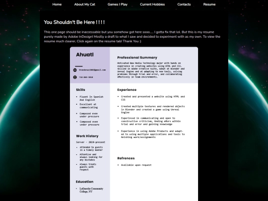 Resume screenshot