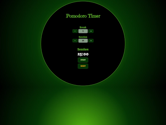 fcc/Pomodoro/Pomodoro screenshot