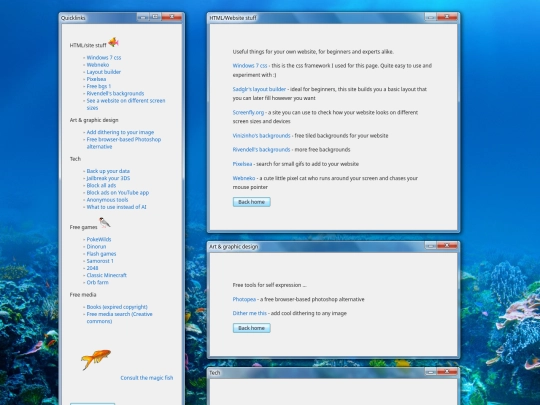 links screenshot