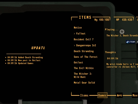 ITEMS/Games screenshot