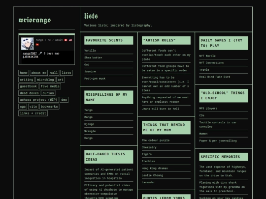 lists screenshot