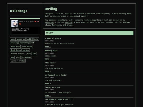 writing screenshot
