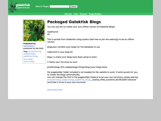 blog/blogwebpackage screenshot