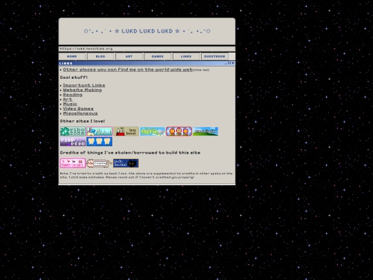 links screenshot