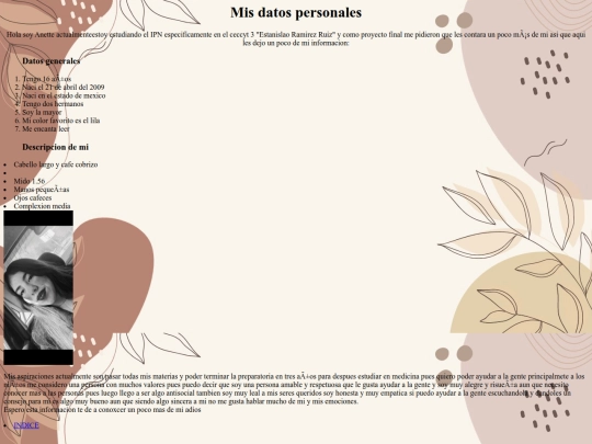 Datos personales screenshot