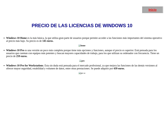 html/precio screenshot