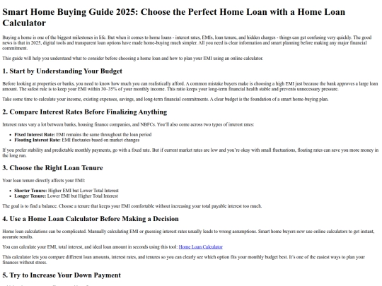HomeLoanCalculator screenshot