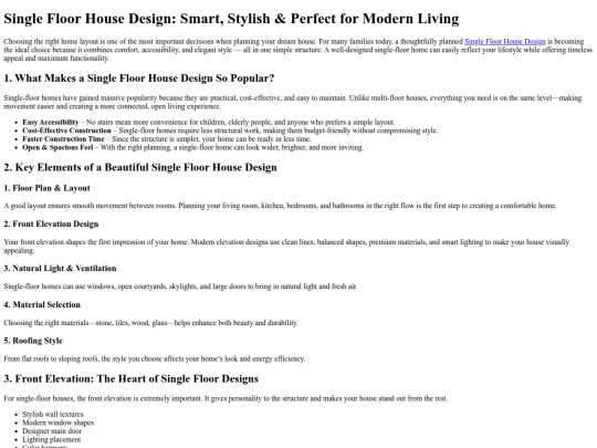 SingleFloorHouseDesign screenshot