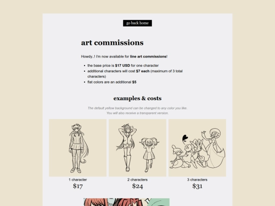 commissions screenshot