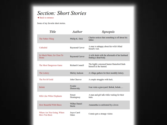 library/shortstories screenshot