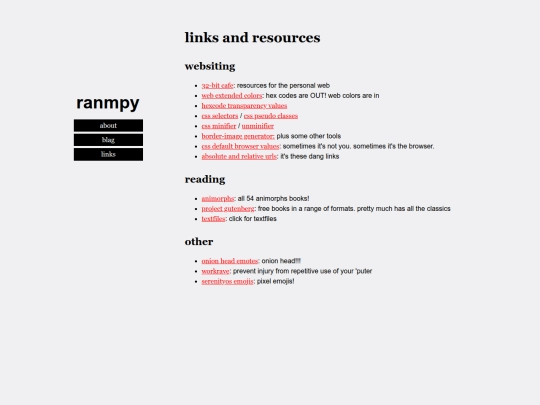 links screenshot