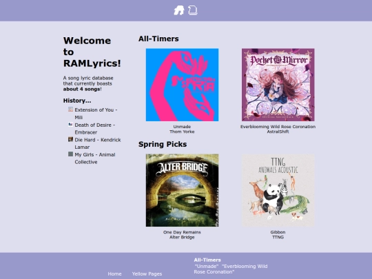 music/lyrics screenshot