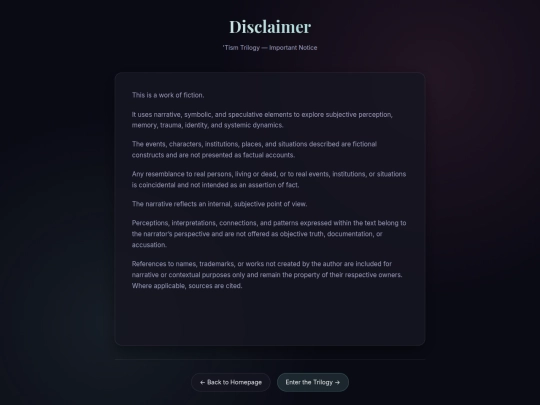 disclaimer screenshot