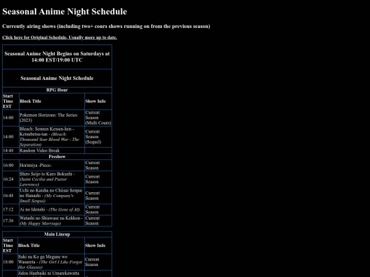 AnimeNightSchedule screenshot