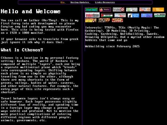 about/bio screenshot