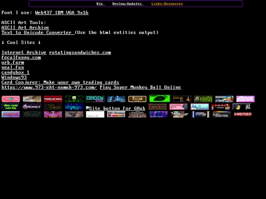 about/links screenshot