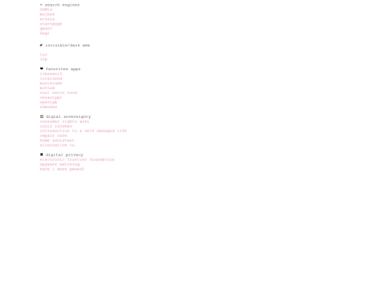 links screenshot