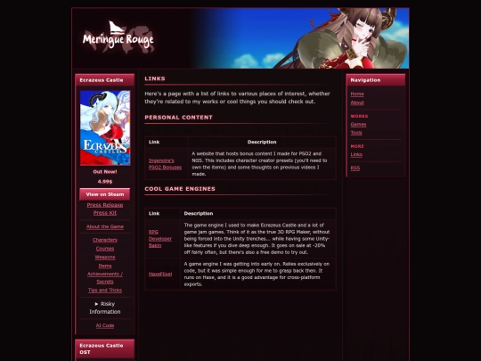 links screenshot