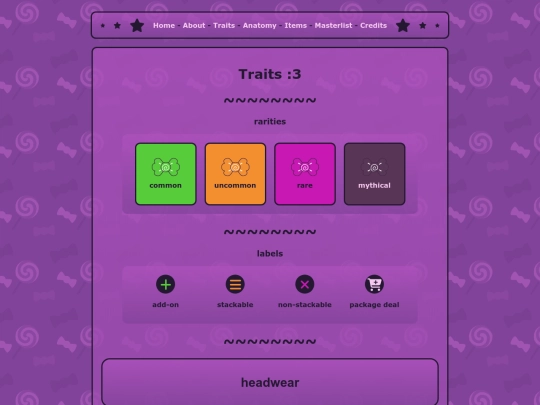 traits screenshot
