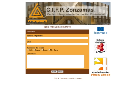 html/formulariozomzamas screenshot
